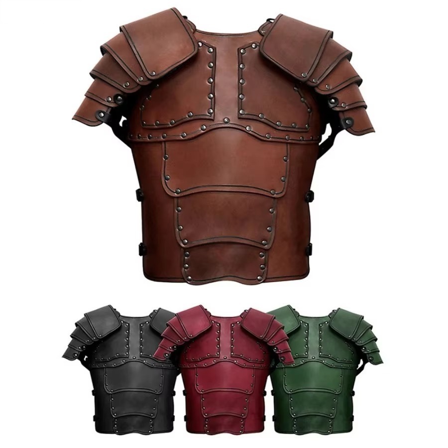 Cosplay Prop - ชุดเกราะไหล่และตัวสำหรับอัศวินไวกิ้งยุคกลาง นักรบโรมัน ชุดคอสเพลย์ ฮาโลวีน อุปกรณ์ประกอบฉากสำหรับงานปาร์ตี้สวมบทบาท