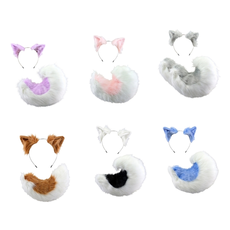 Easy Cosplay Prop - 573B อุปกรณ์ประกอบฉากหางสุนัขจิ้งจอกที่ดูเป็นธรรมชาติสำหรับตกแต่งผมสำหรับนักคอสเพลย์สวมใส่ได้ง่าย