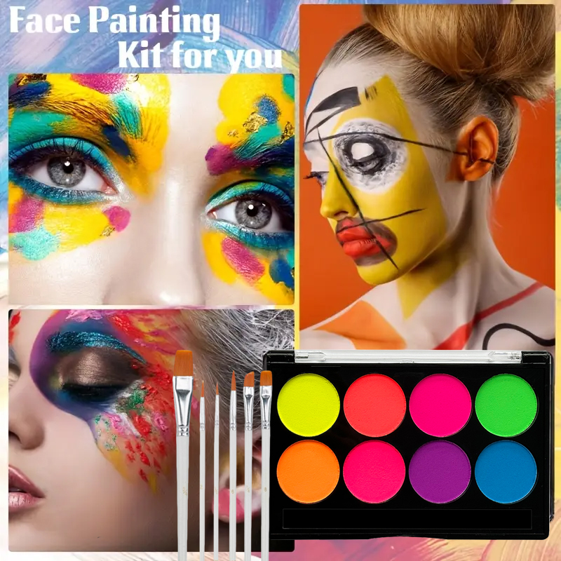 ชุดสีเพ้นท์หน้าและตัว 8 สี แบบ - Cosplay Prop Paint บทวิจารณ์และราคา